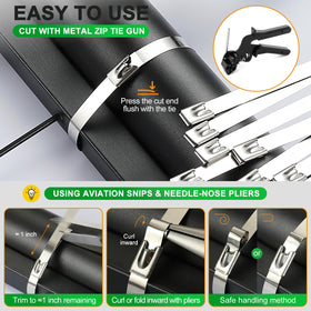 SKIKEN ultra long zip tie used to bundle multiple cables.