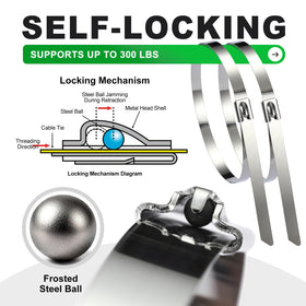 SKIKEN outdoor metal zip tie securing a chain link fence.