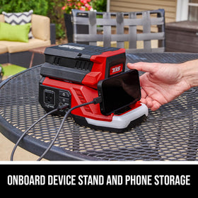 Skil PWR CORE 40 inverter phone pocket keeps devices secure