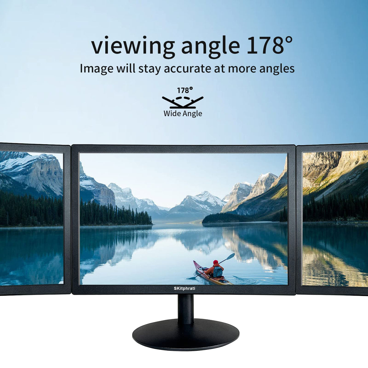 SKitphrati monitor with 75mm mounting pattern for easy placement.