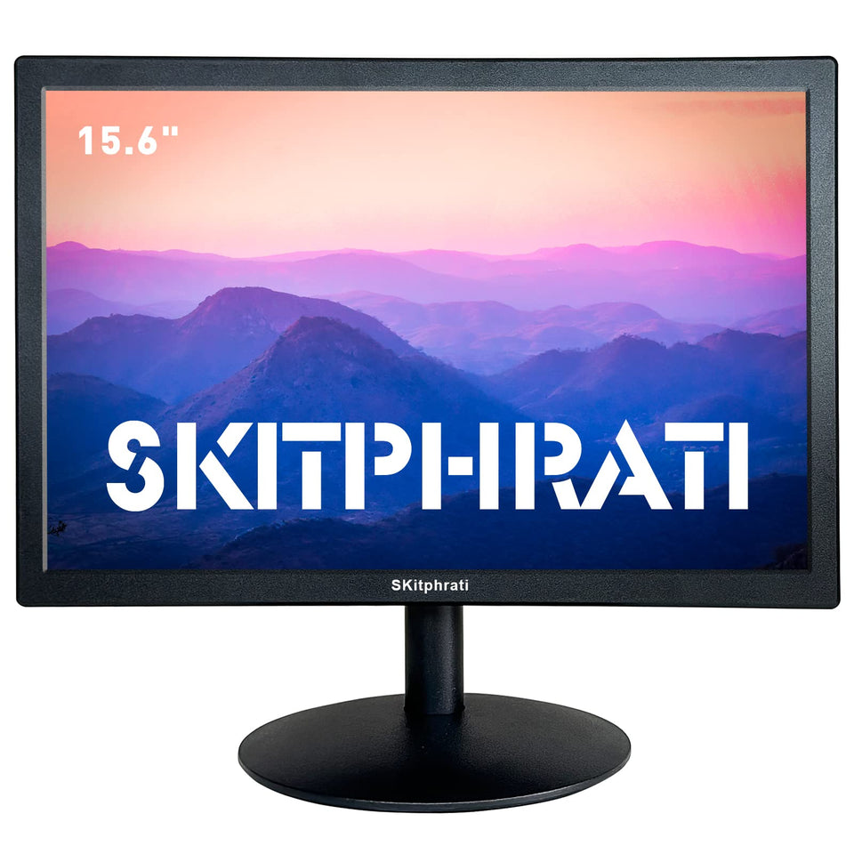 SKitphrati monitor on a compact desk setup saves space.