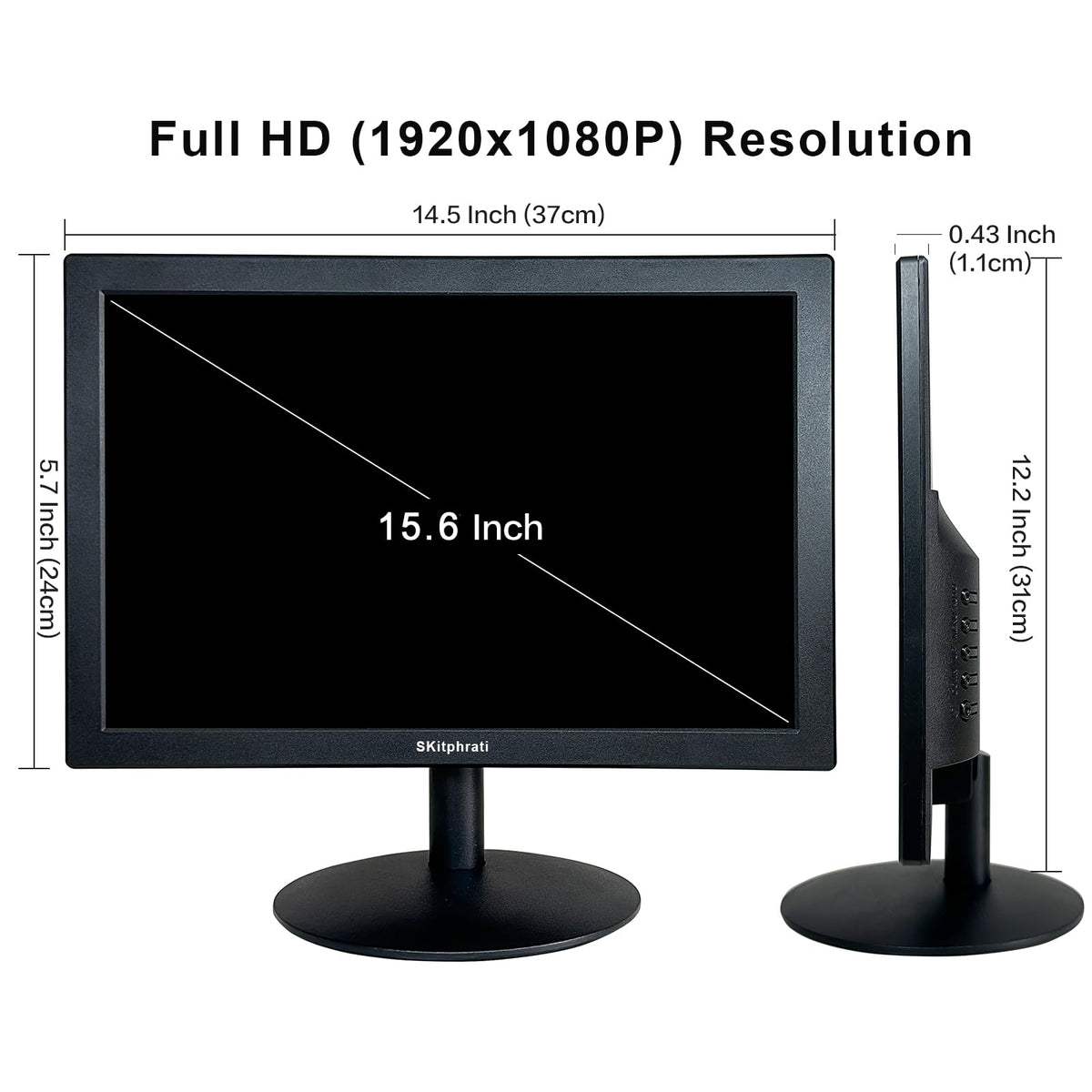 SKitphrati monitor includes a long HDMI cable for quick setup.
