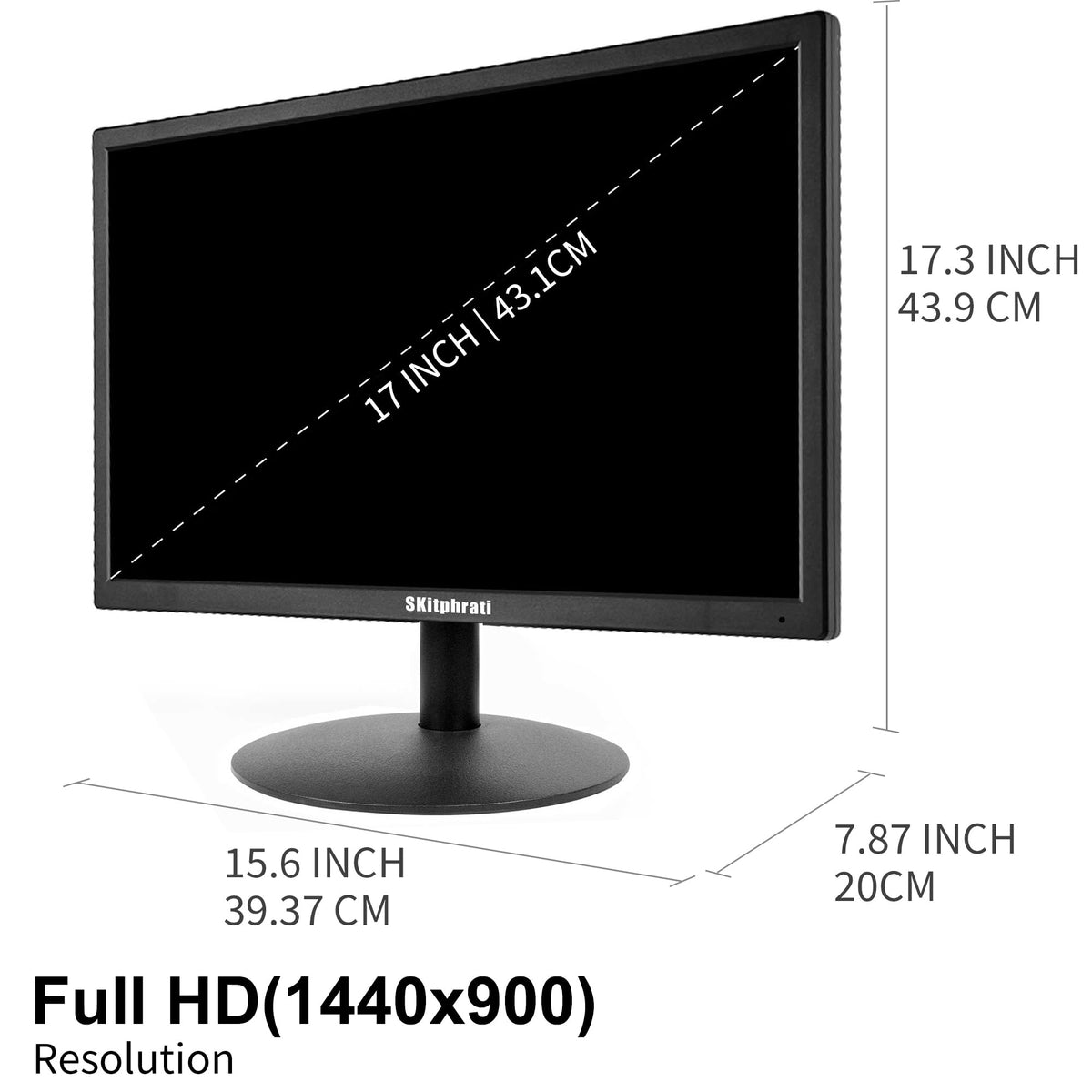 SKitphrati 17-inch monitor in an office workspace for multitasking
