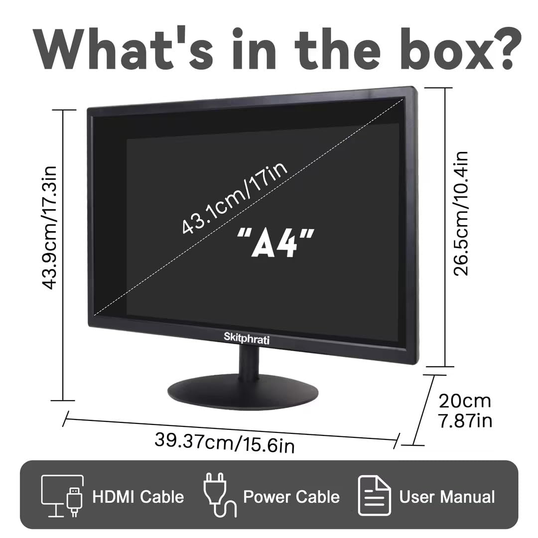 SKitphrati 17-inch monitor packaging box with contents for quick setup