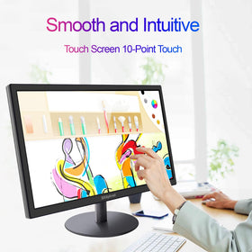 SKitphrati 18.5-inch touchscreen monitor ports HDMI and VGA enable versatile connections.