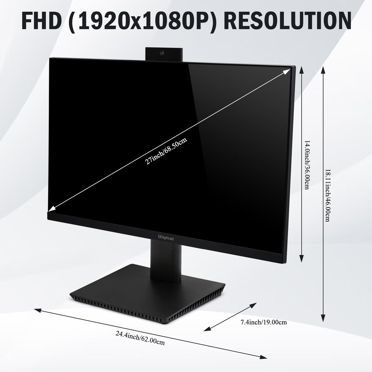 SKitphrati frameless design close-up to reduce bezel distraction during work.