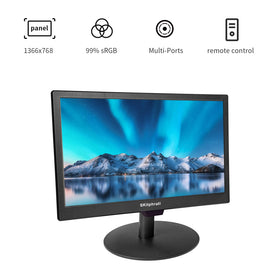 SKitphrati monitor showing HDMI, VGA, and BNC ports for versatile connections
