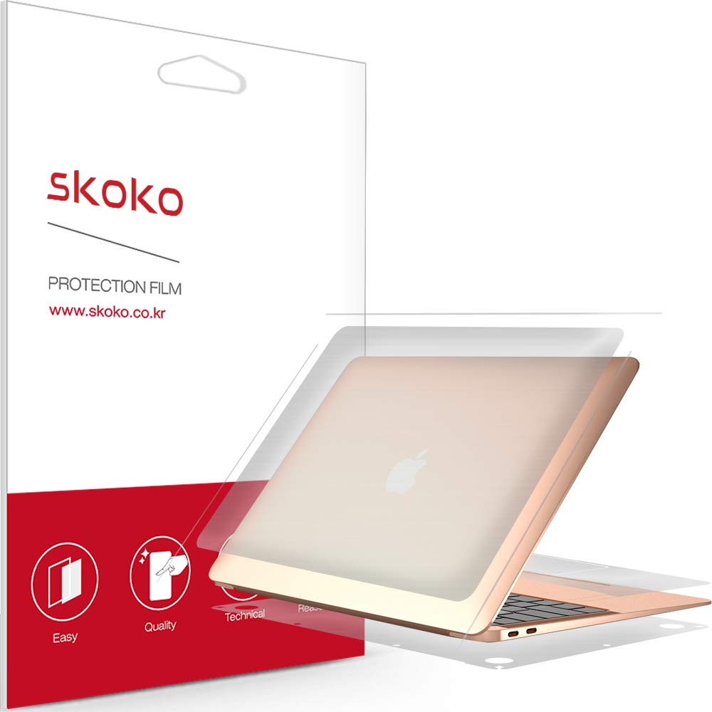 Skoko Invisible Matte skin for MacBook Air 13 top preserves aluminum look while protecting.