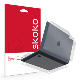 skoko matte skin front view showing sleek protection and preserved MacBook look