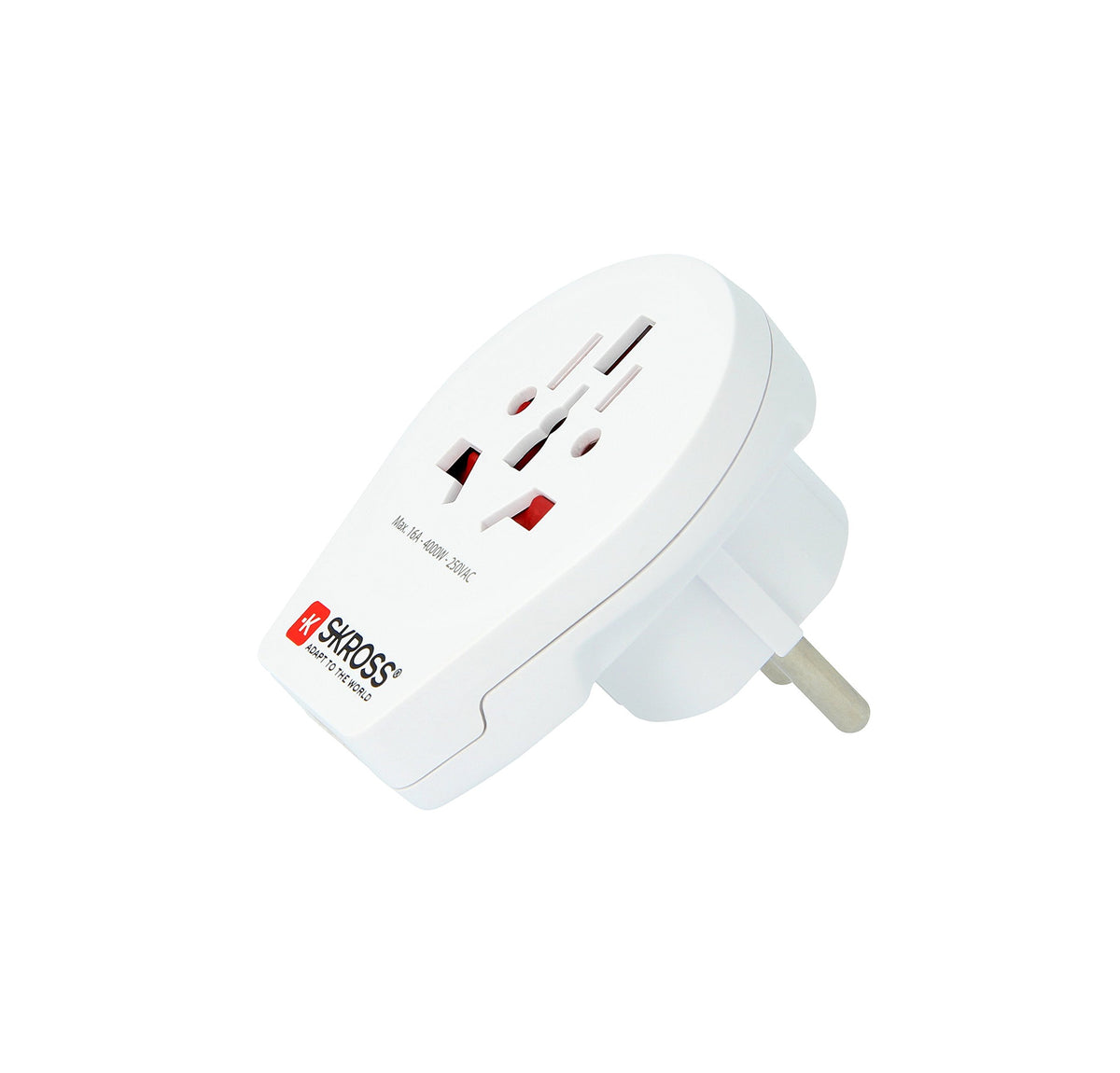SKROSS world-to-europe USB adaptor in backpack pocket travel-ready