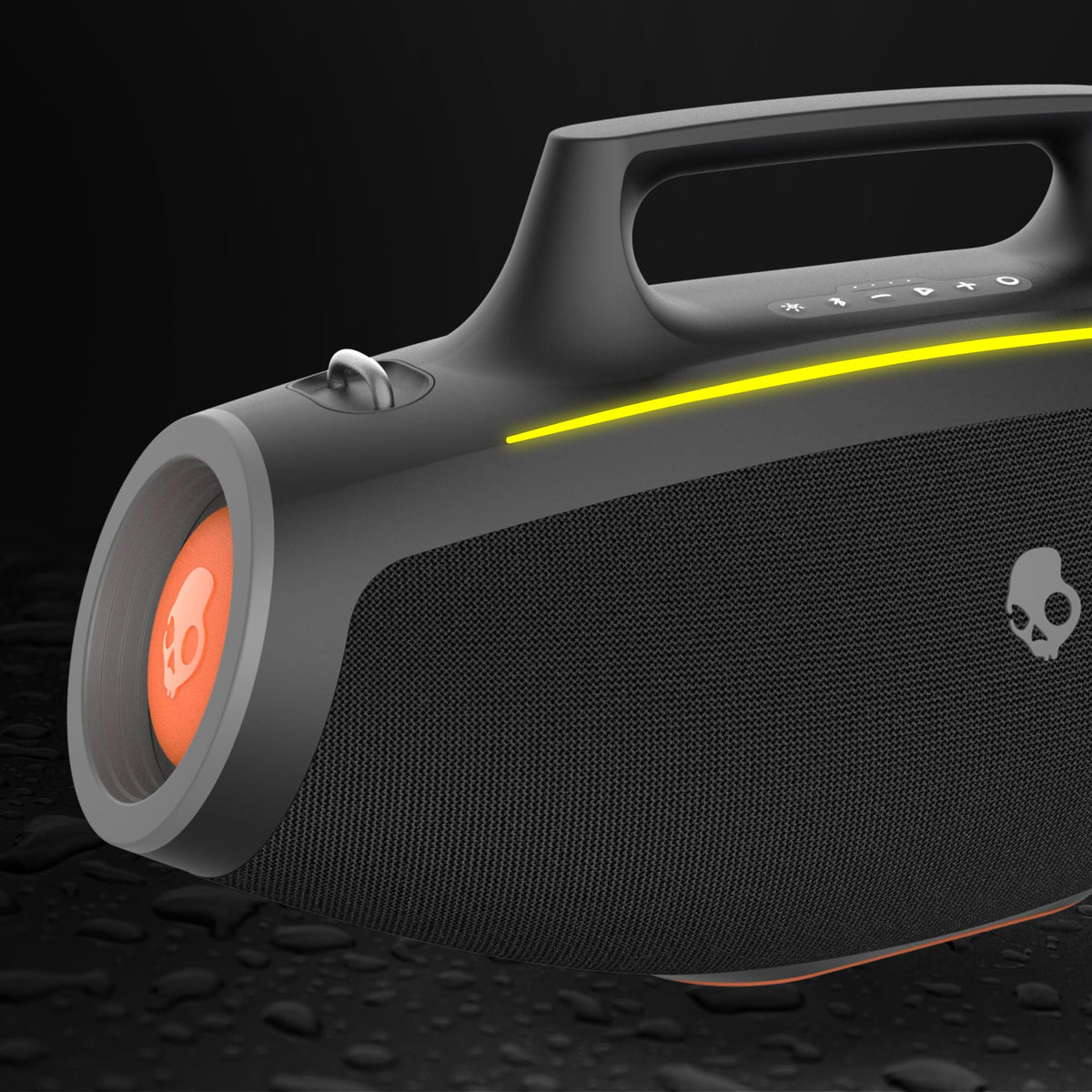 Skullcandy Barrel in water-resistant design for beach or poolside use