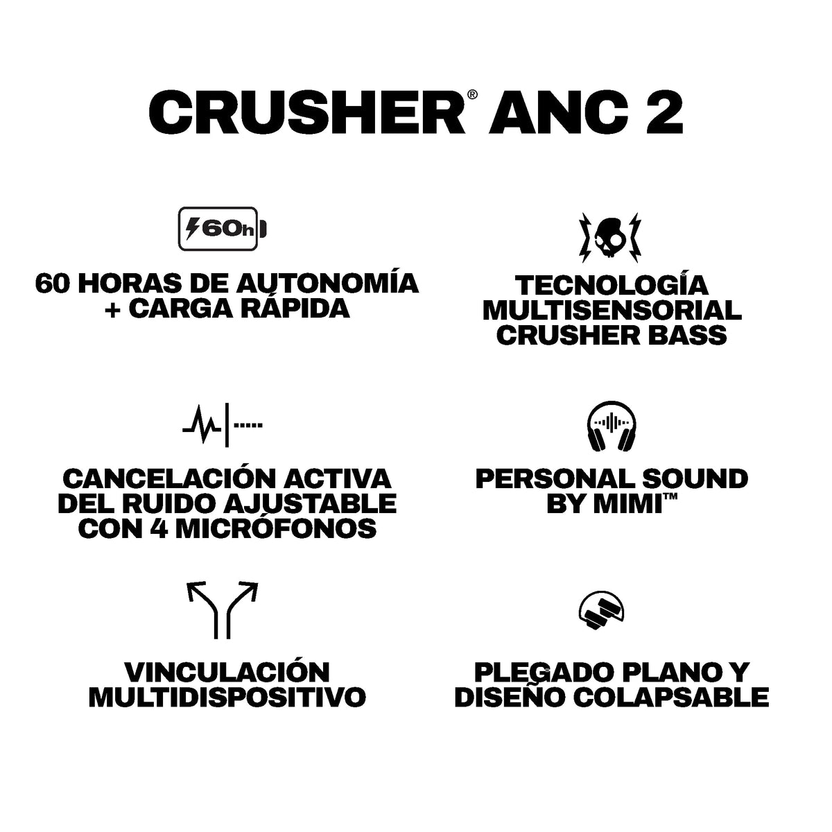 Packaging for Skullcandy Crusher ANC 2 with extra cable bundle
