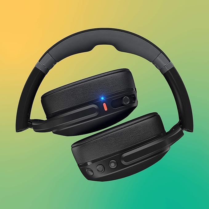 User wearing Skullcandy Crusher Evo during commute enjoying rich sound