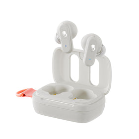 Skullcandy Dime 3 front view showing compact case and earbuds, easy portability benefit