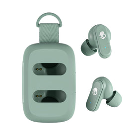 Skullcandy Dime 3 worn in ear during walk showing sweat-resistant, active use benefit