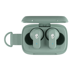 Skullcandy Dime 3 built-in strap clipped to a bag showing easy carry benefit