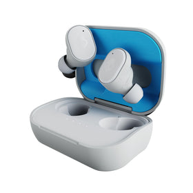 Skullcandy Grind front view with open case showing product and portability benefit