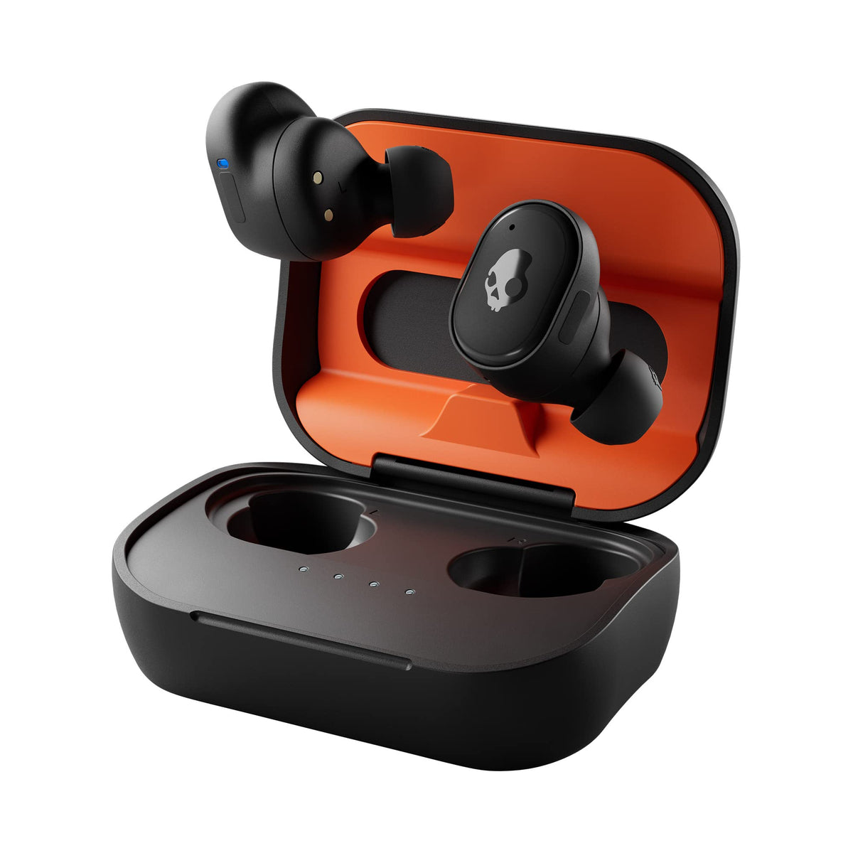 Skullcandy Grind Fuel case and earbuds show long battery life for all-day listening