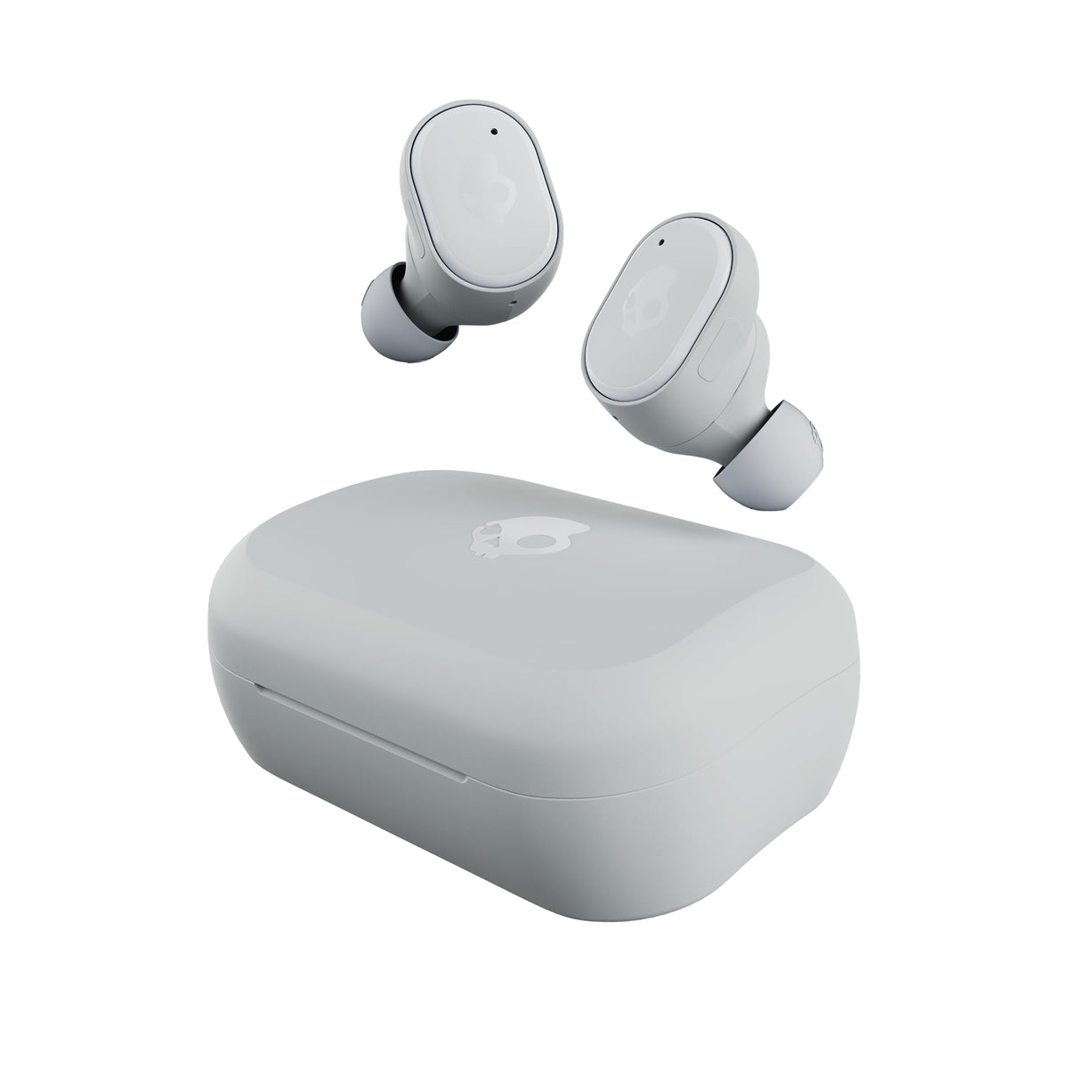 Person wearing Skullcandy Grind earbuds during run showing secure fit and sweat resistance