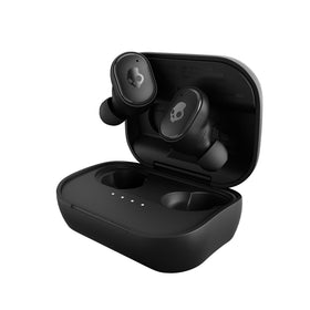 Skullcandy Grind Wireless earbuds case open showing quick charge readiness