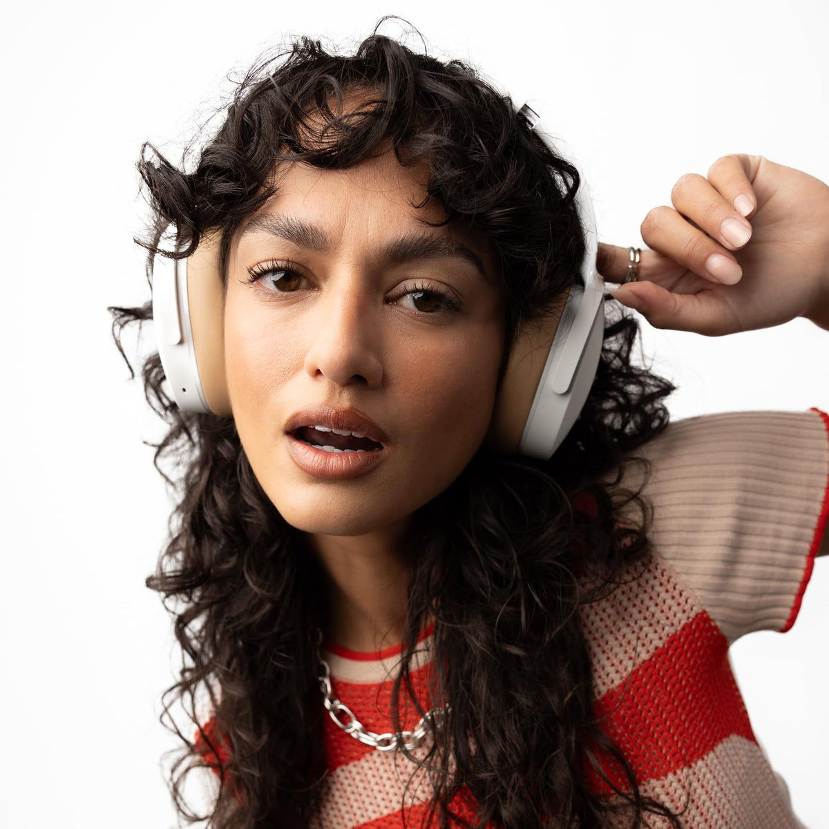 Skullcandy Hesh ANC headphones folded for easy storage and portability.