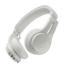 Skullcandy Icon ANC headphones folded for travel, offering compact, portable convenience.