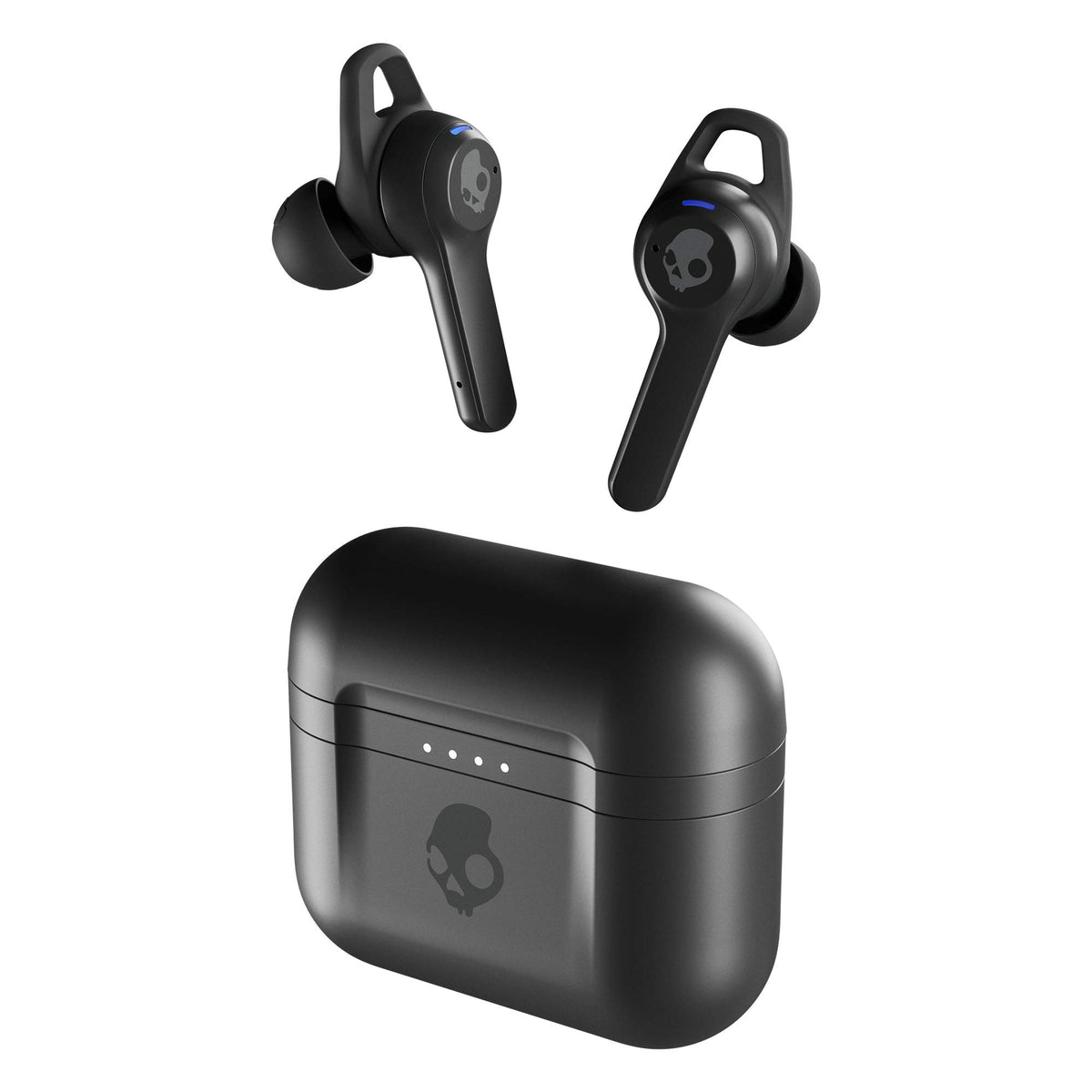 Skullcandy Indy ANC product view with case highlighting compact charging convenience