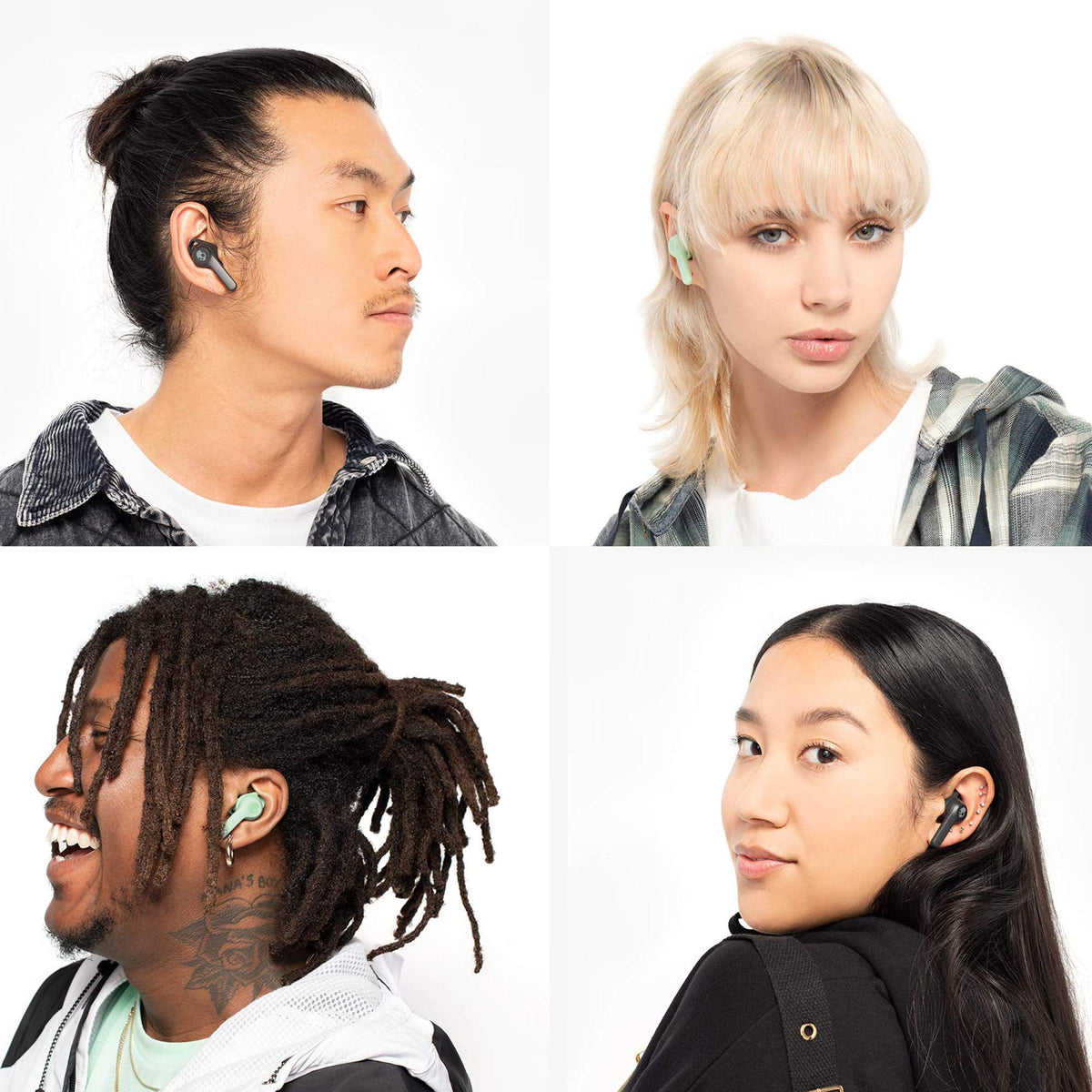 Skullcandy Indy Evo smartphone showing Tile location screen and Ambient Mode control