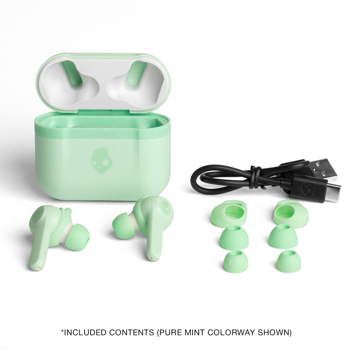 Skullcandy Indy Evo earbud worn in ear during run, comfortable fit and sweat resistance
