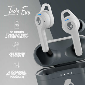 Person wearing Skullcandy Indy Evo while running, demonstrates secure workout use
