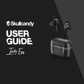 Skullcandy Indy Evo beside smartphone demonstrating portable size and easy carry