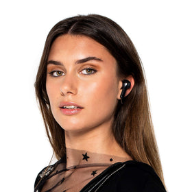 Skullcandy Indy Indigo secure fit with removable stability gels for comfortable wear.