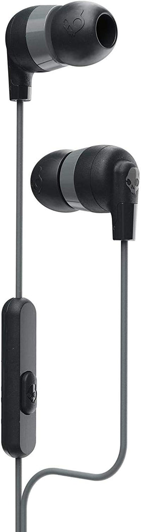 Skullcandy Ink'd Plus earbuds black side view, lightweight and portable