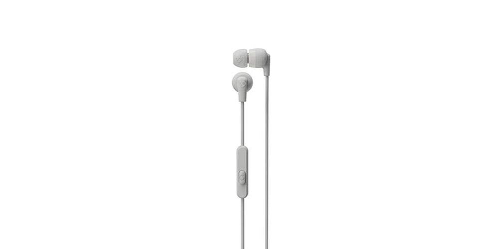 Skullcandy Ink'd+ in-ear earbuds front view highlighting compact design for daily listening.