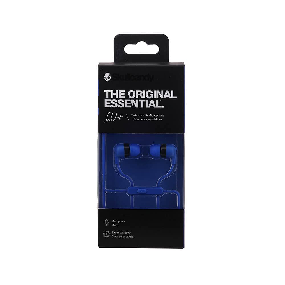 Skullcandy Ink'd+ wired earbuds with inline mic and track controls.