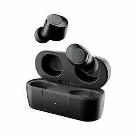Skullcandy front view of earbuds and case showing compact design and portability