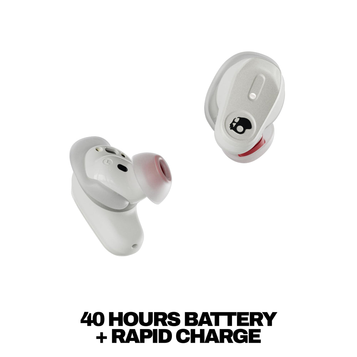 Skullcandy Method 360 ANC charging case highlighting extended battery life.