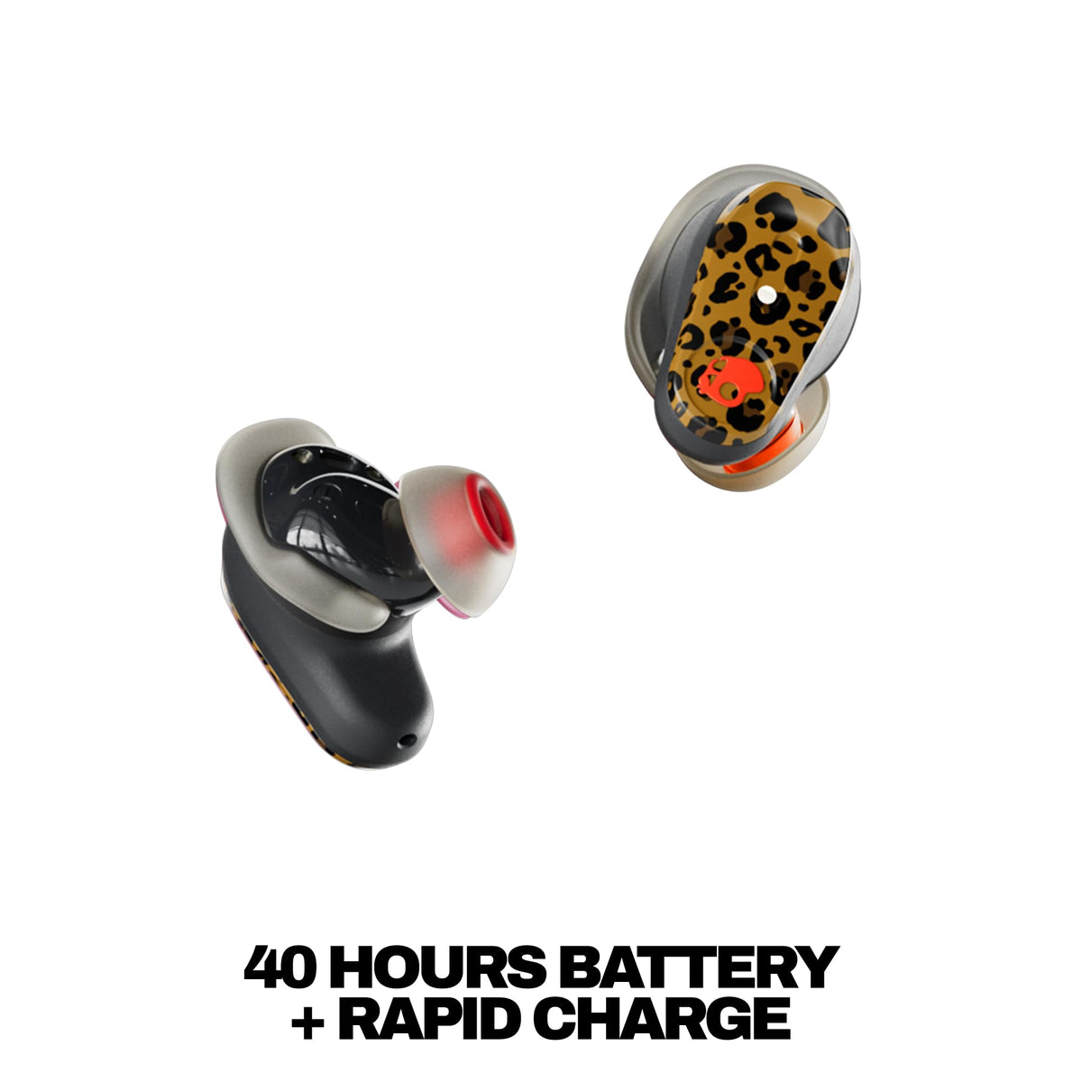 Skullcandy Method 360 ANC clip-design leopard for secure, hands-free use.