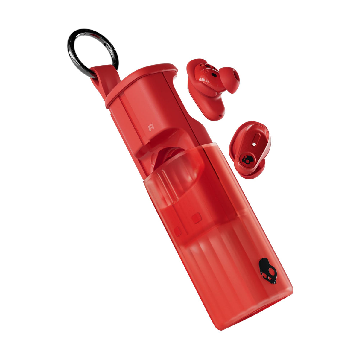 Skullcandy Method 360 ANC earbuds in charging case showing all day power ready for travel