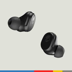Skullcandy Mod charging case open with indicator lights for quick recharge.