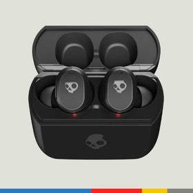 Skullcandy Mod earbuds close-up showing secure ergonomic grip.