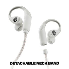 Skullcandy Push 540 neckband attachment close-up shows secure fit.