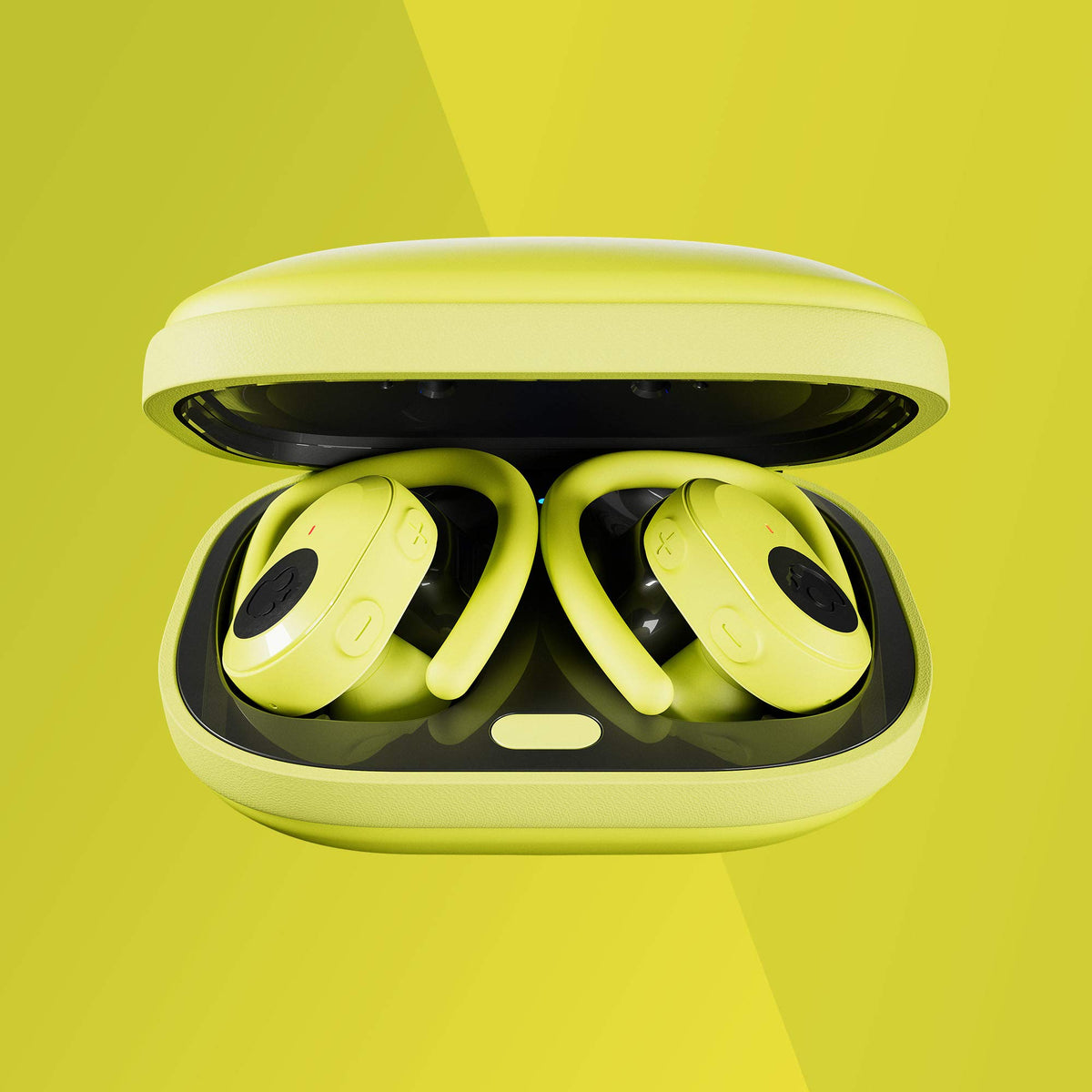 Skullcandy close-up of moldable hook and textured finish for secure fit
