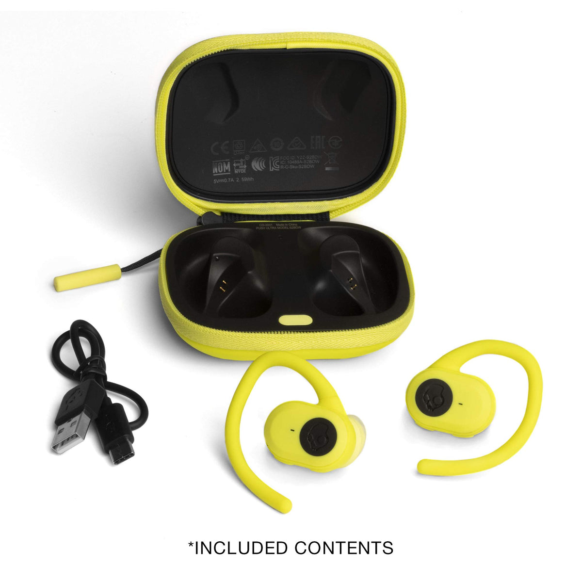 Skullcandy product label with Tile technology icon for easy tracking
