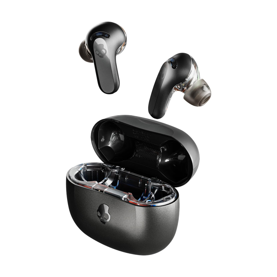 Skullcandy Rail ANC earbuds in case ready for portable listening