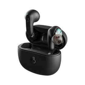 Skullcandy Rail XT earbuds in case ready for charging on the go