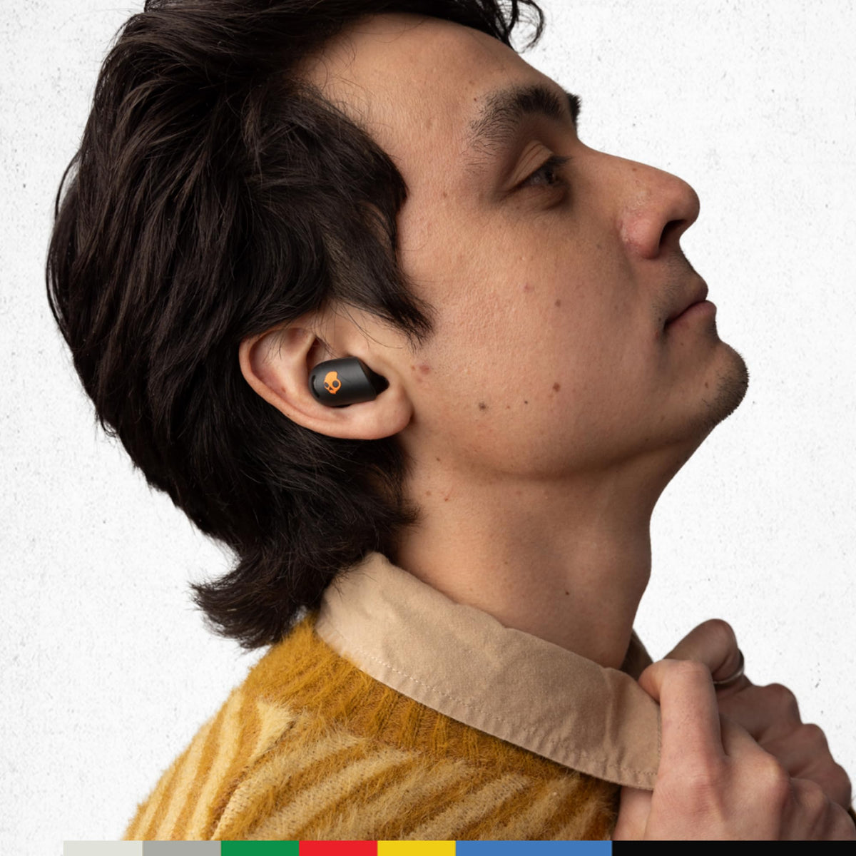 Skullcandy Sesh ANC Active earbuds in use with secure Fit Grip during workouts