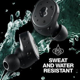 Close-up of Skullcandy Sesh ANC true black earbuds for comfortable fit.