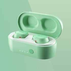 Skullcandy close-up of mint earbud texture for secure fit