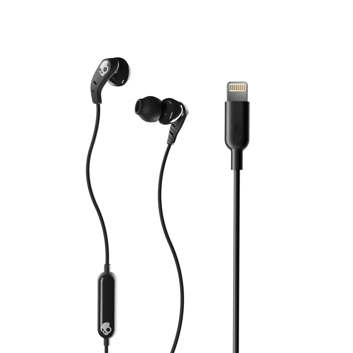 Skullcandy Set Lightning earbuds closeup showing compact design for daily listening.